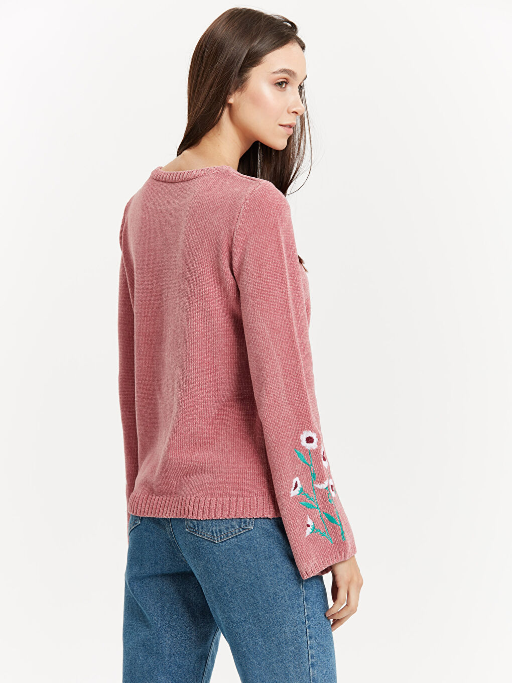 كنزة صوفية وردي امرأة-1