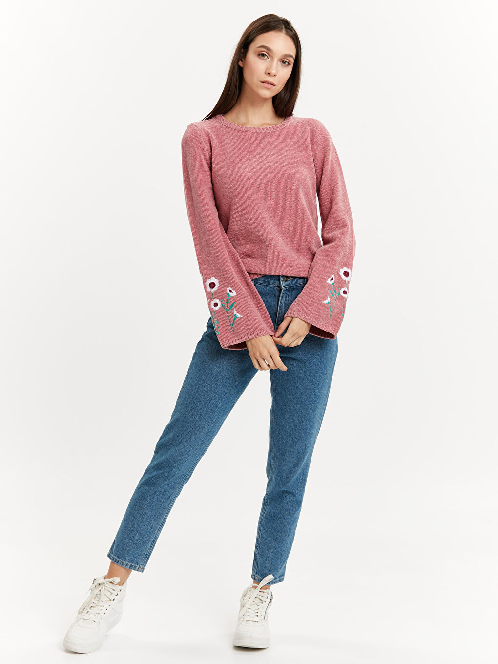 كنزة صوفية وردي امرأة-2