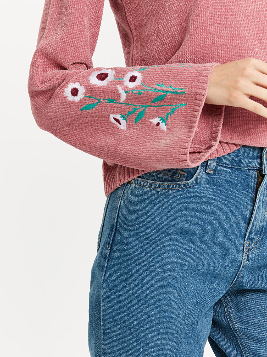 كنزة صوفية وردي امرأة-3