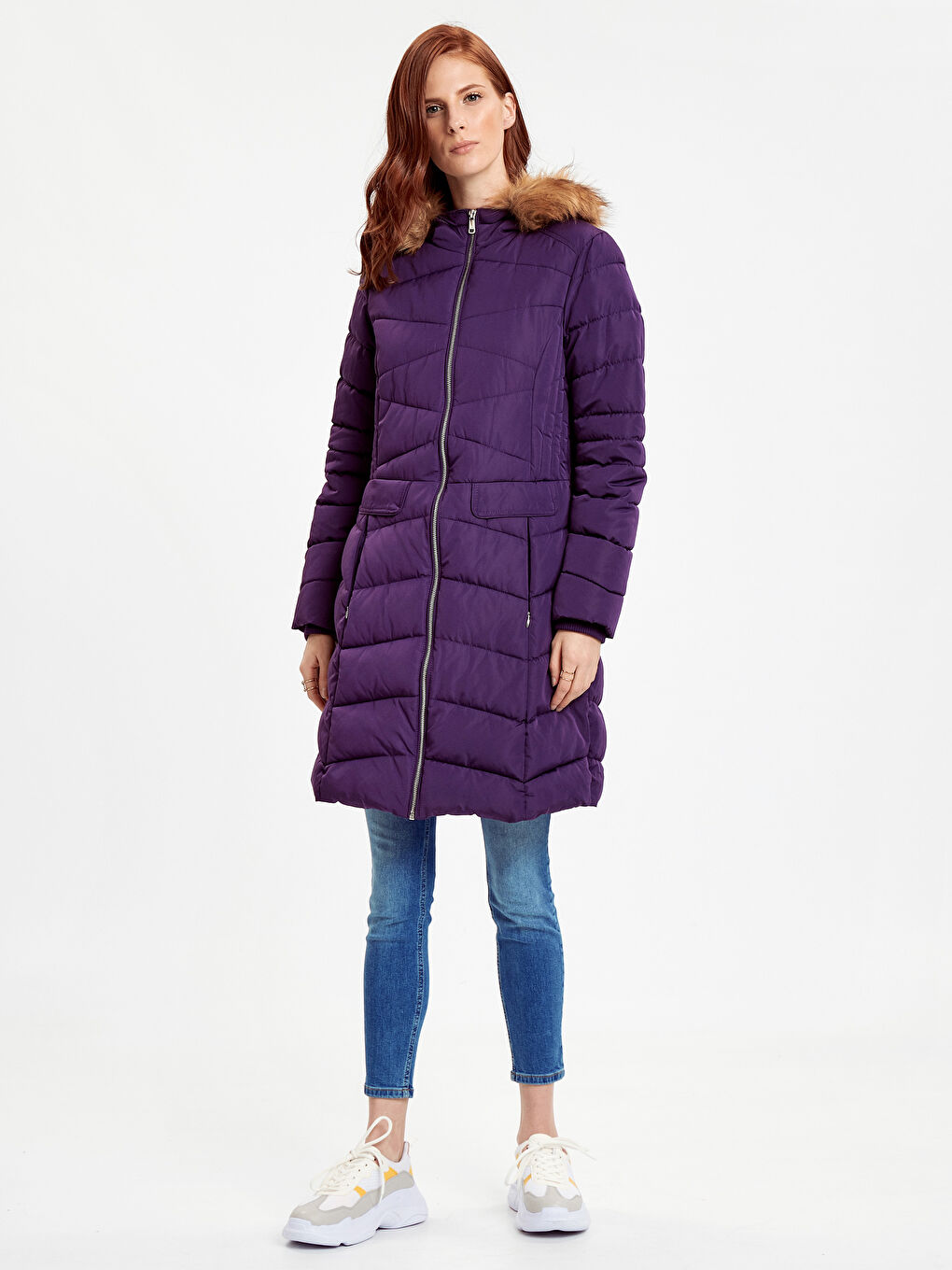 LCWAIKIKI Classic Woman PURPLE Puffer Coat -8W7071Z8-DDM