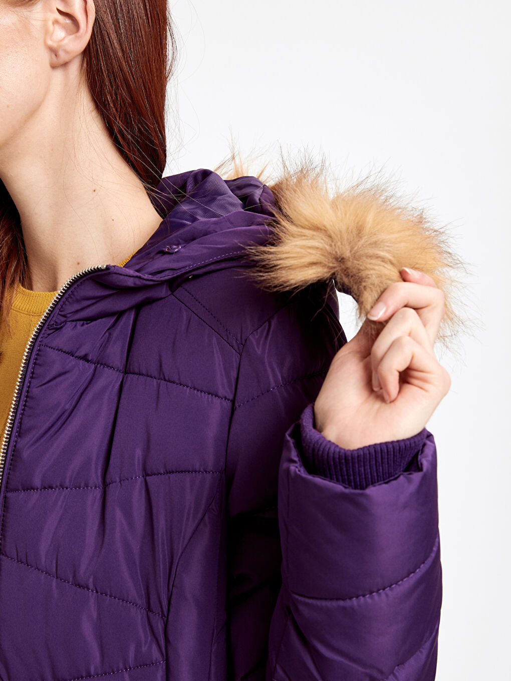 LCWAIKIKI Classic Woman PURPLE Puffer Coat -8W7071Z8-DDM