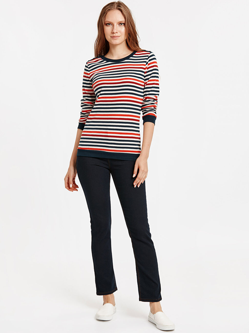 Beyaz-Açık Gri-Koyu Mavi Tişört-2