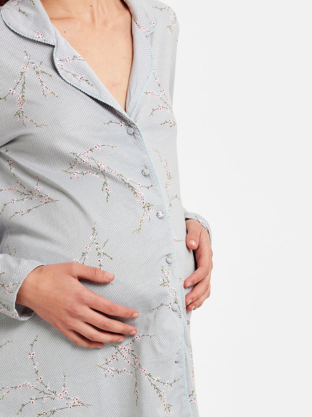 Gri Baskılı Pijama Takım-2