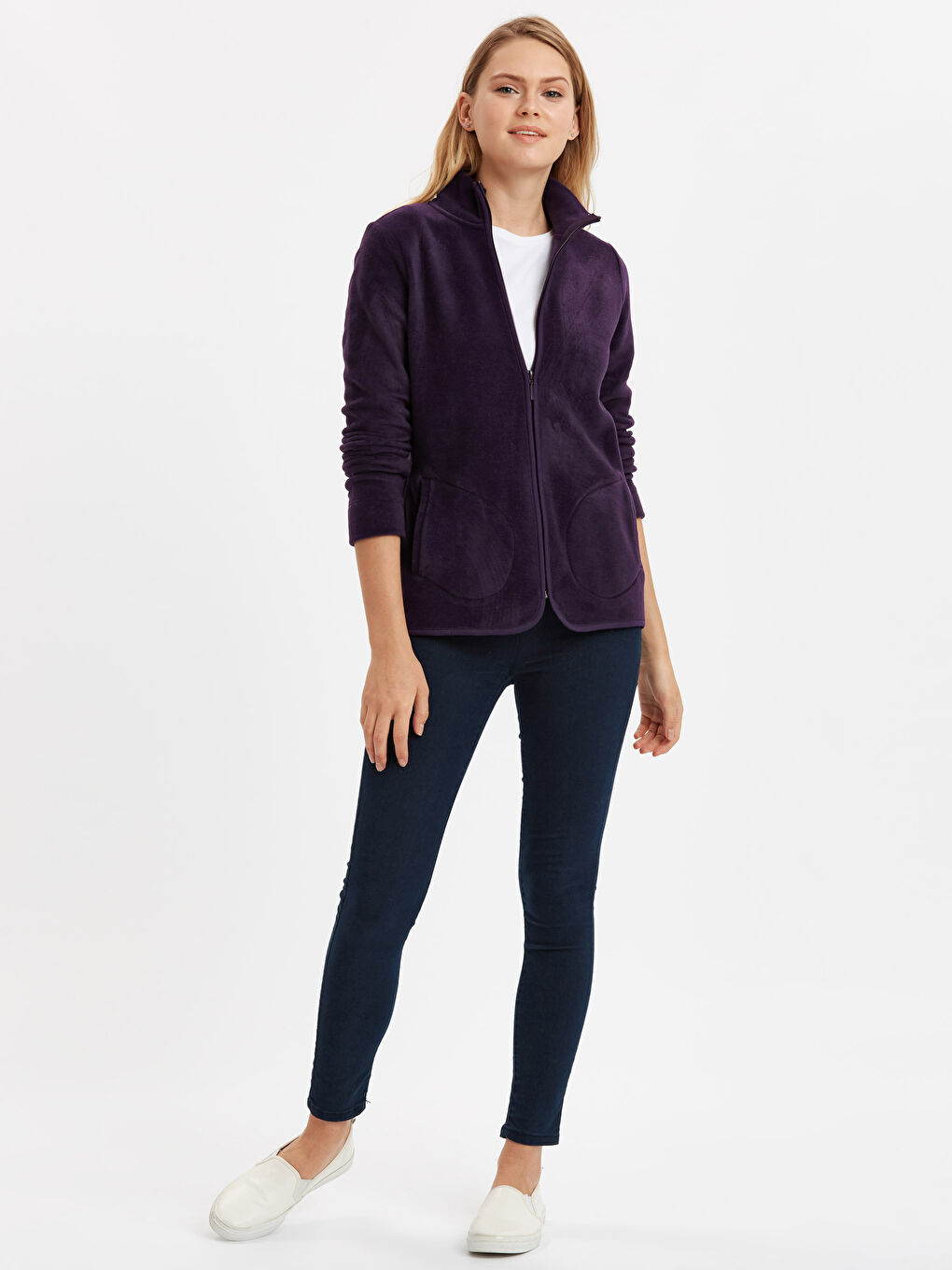 سويت شيرت بسحاب بنفسجى نساء-2