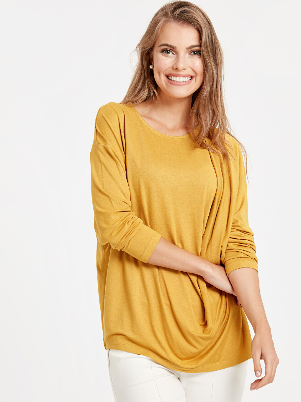 Woman Yellow T-shirt