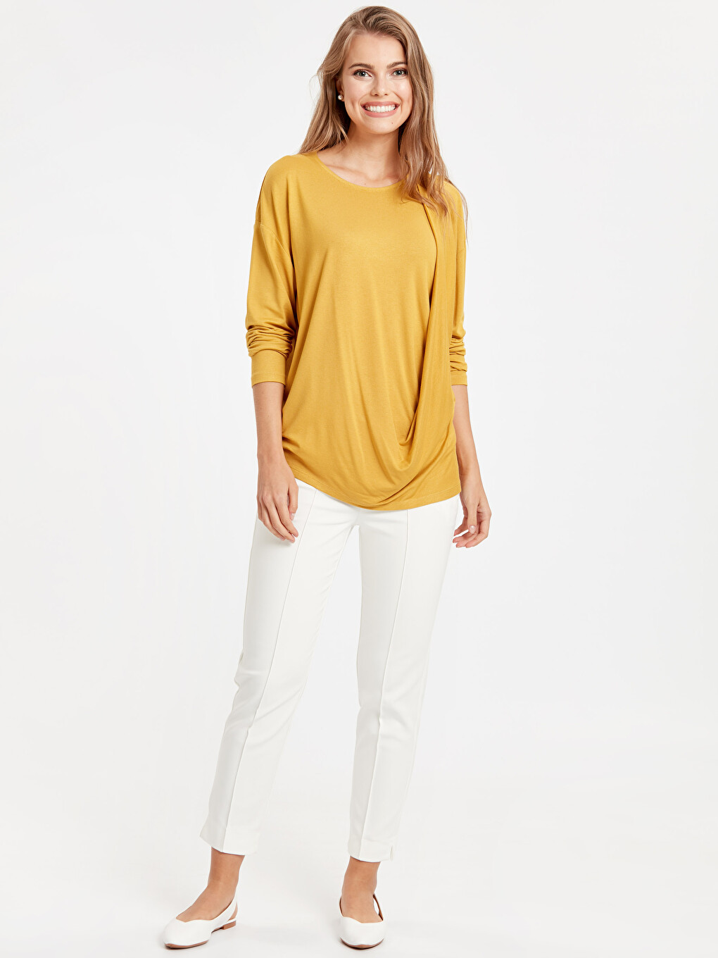 Woman Yellow T-shirt-2