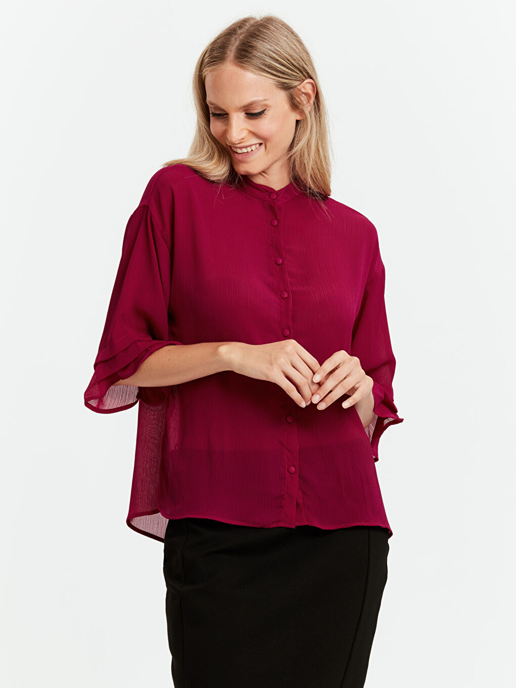 LCWAIKIKI Classic Woman PURPLE Shirt -8WG419Z8-M55