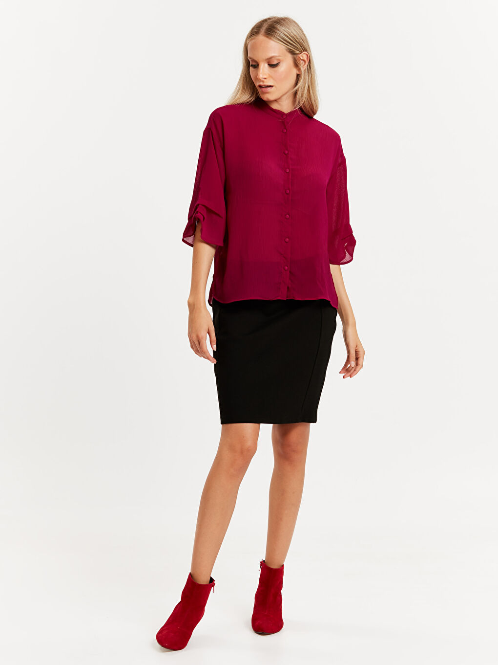 LCWAIKIKI Classic Woman PURPLE Shirt -8WG419Z8-M55
