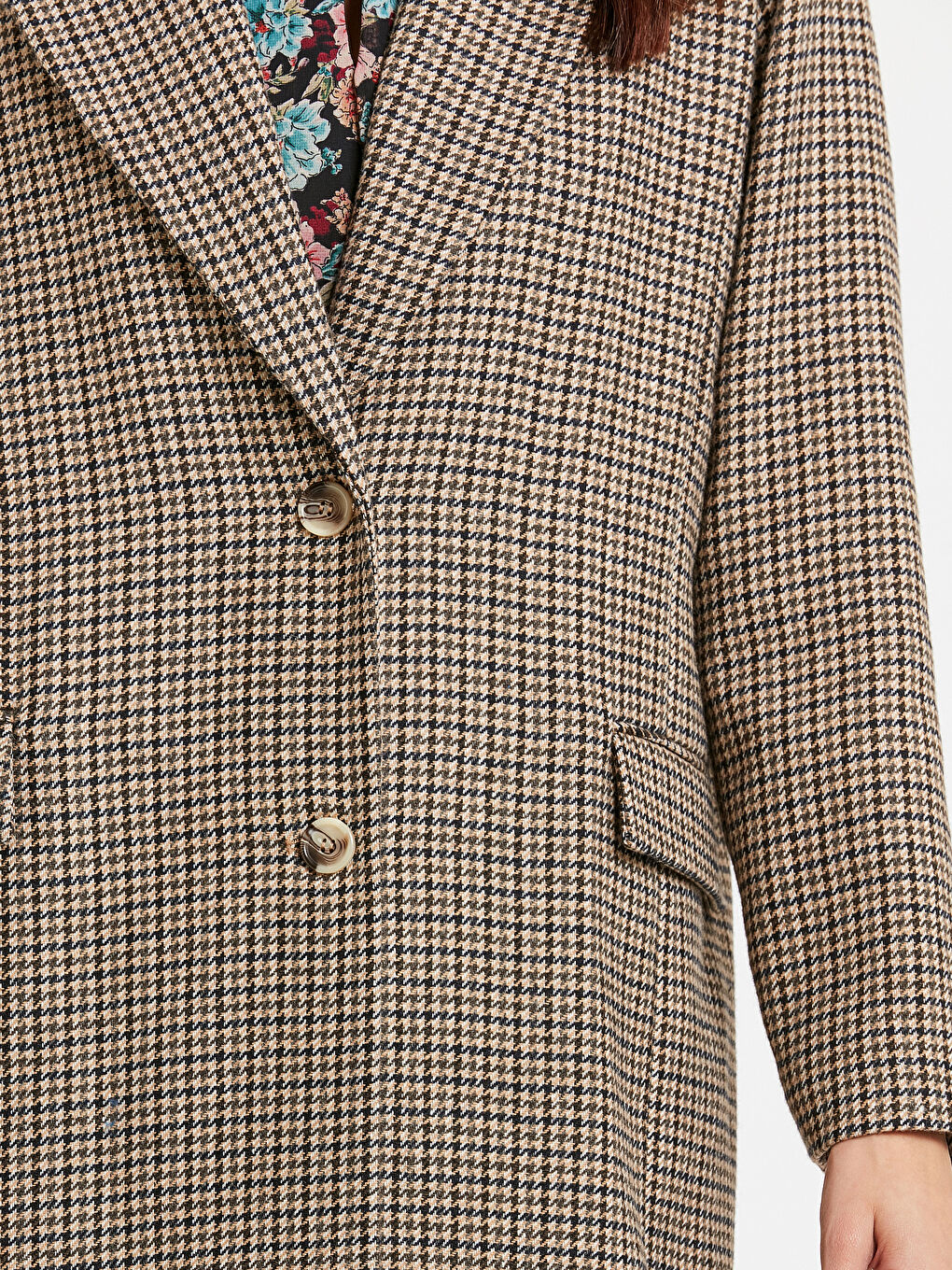 Kahverengi Rahat Kalıp Kadın Kaban-4