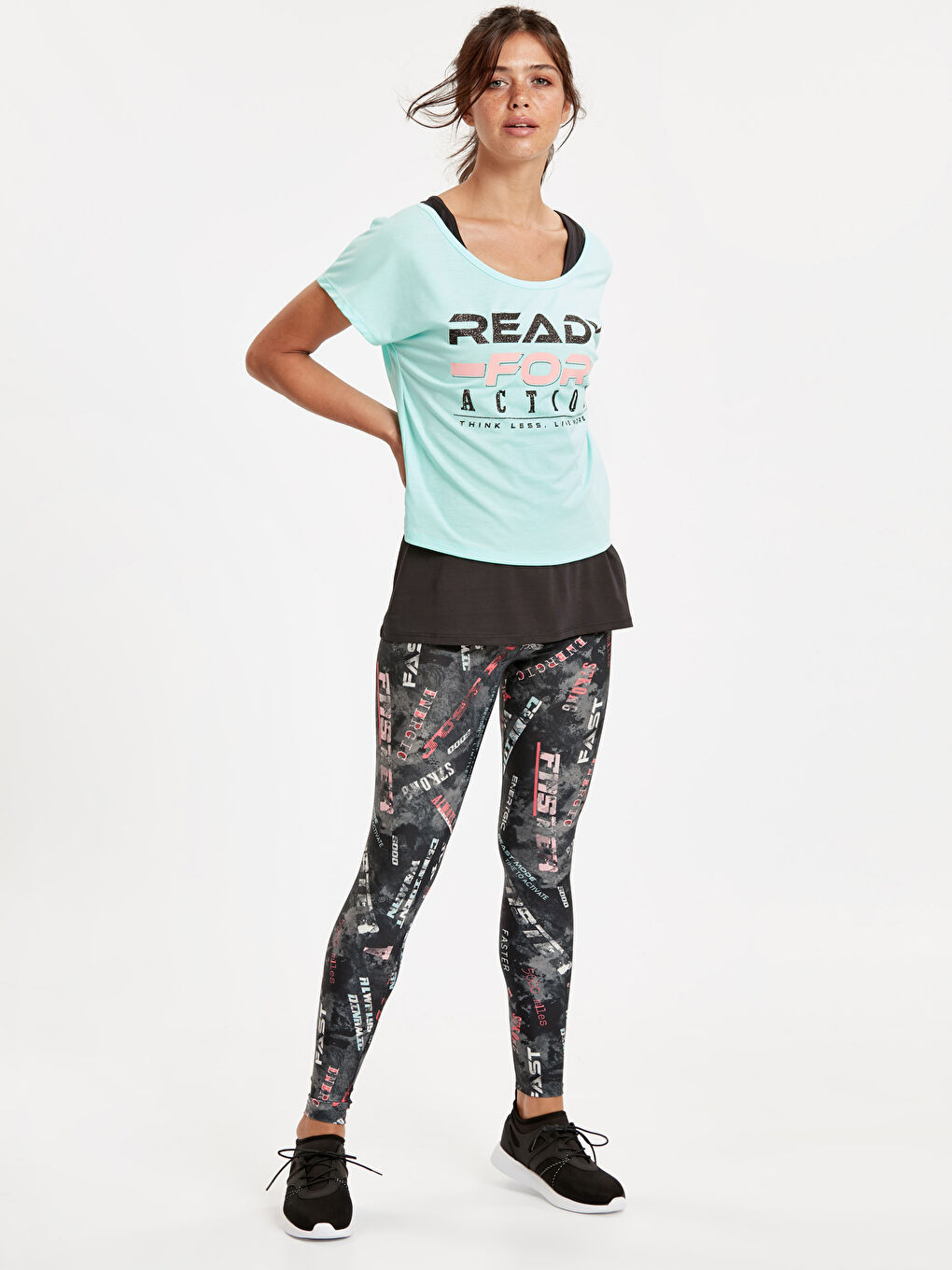 Woman GREEN Sports T-Shirt-2