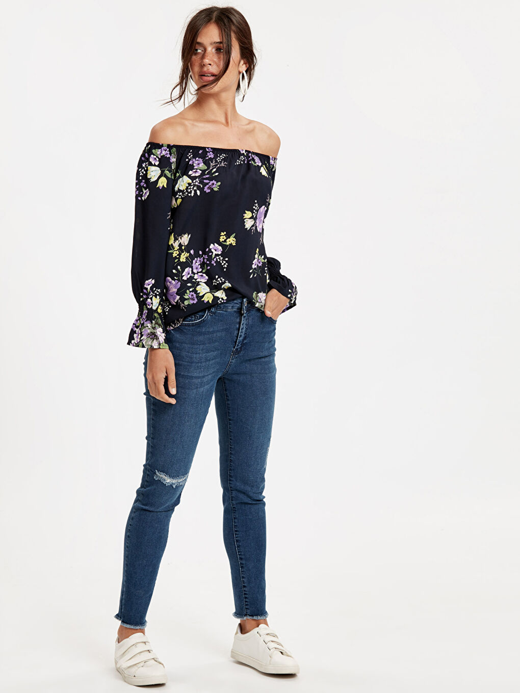 Bluză Regular Fit cu Model Floral pentru Femei-2