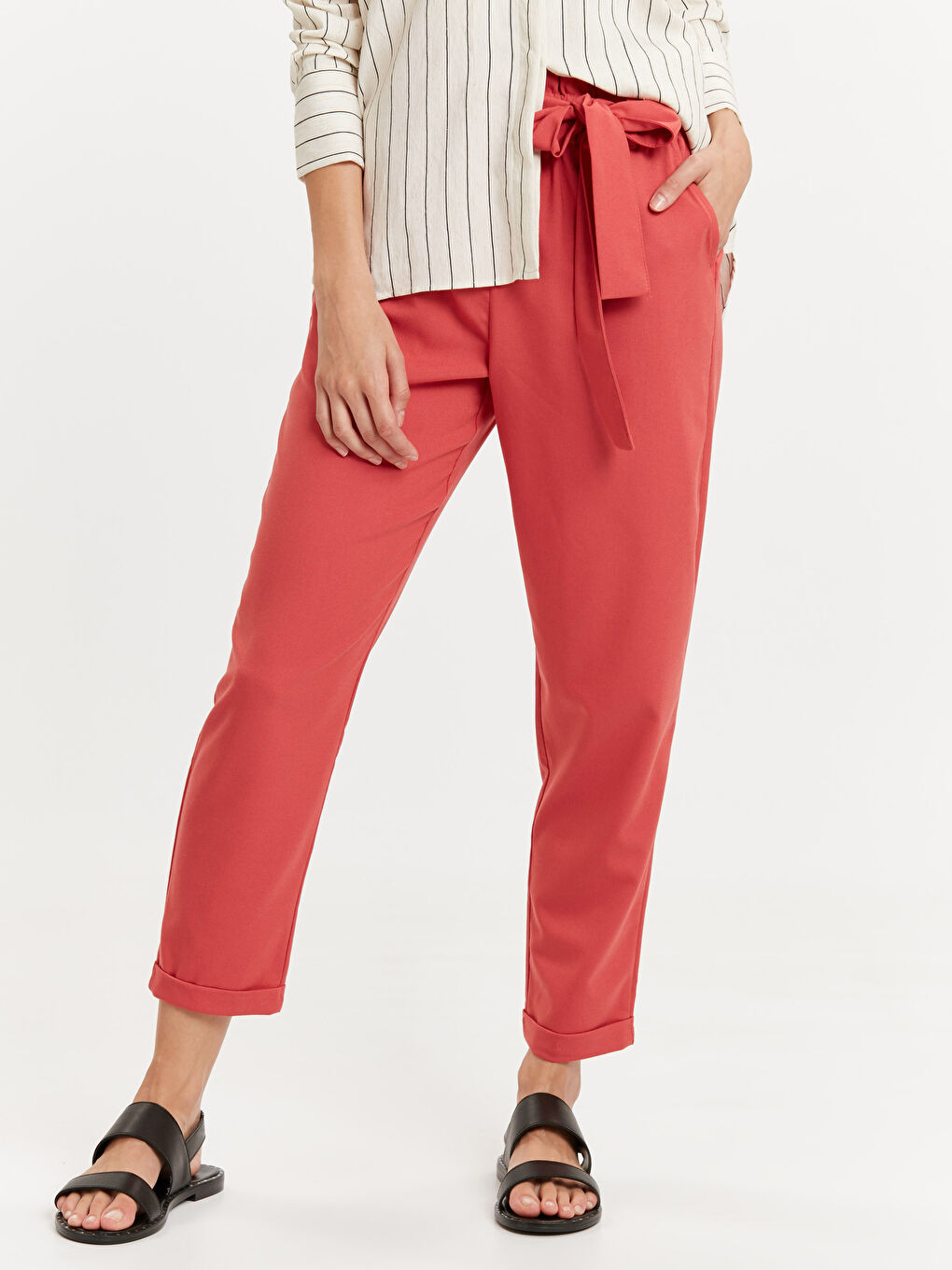 Woman ORANGE Trousers-1