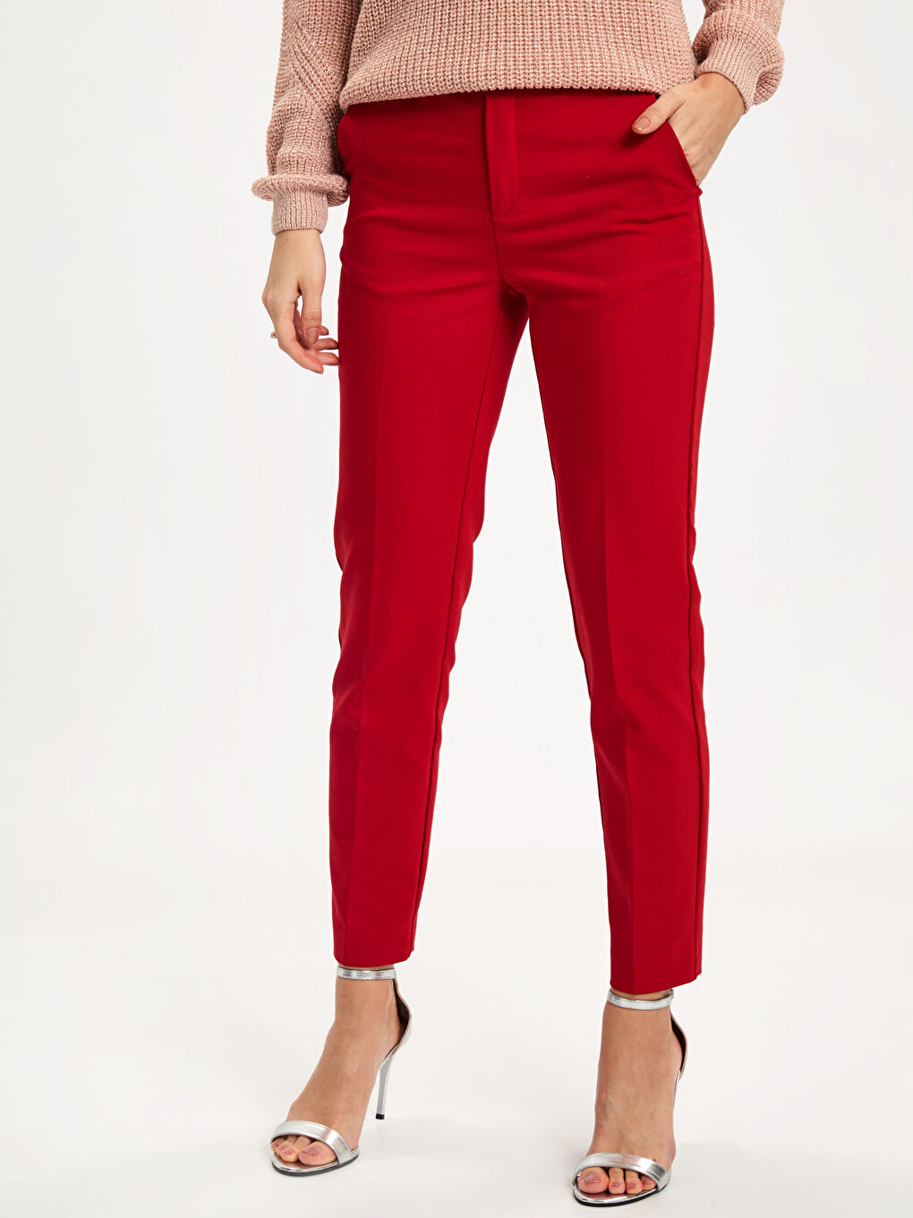 Pantalon ROUGE Femme-1