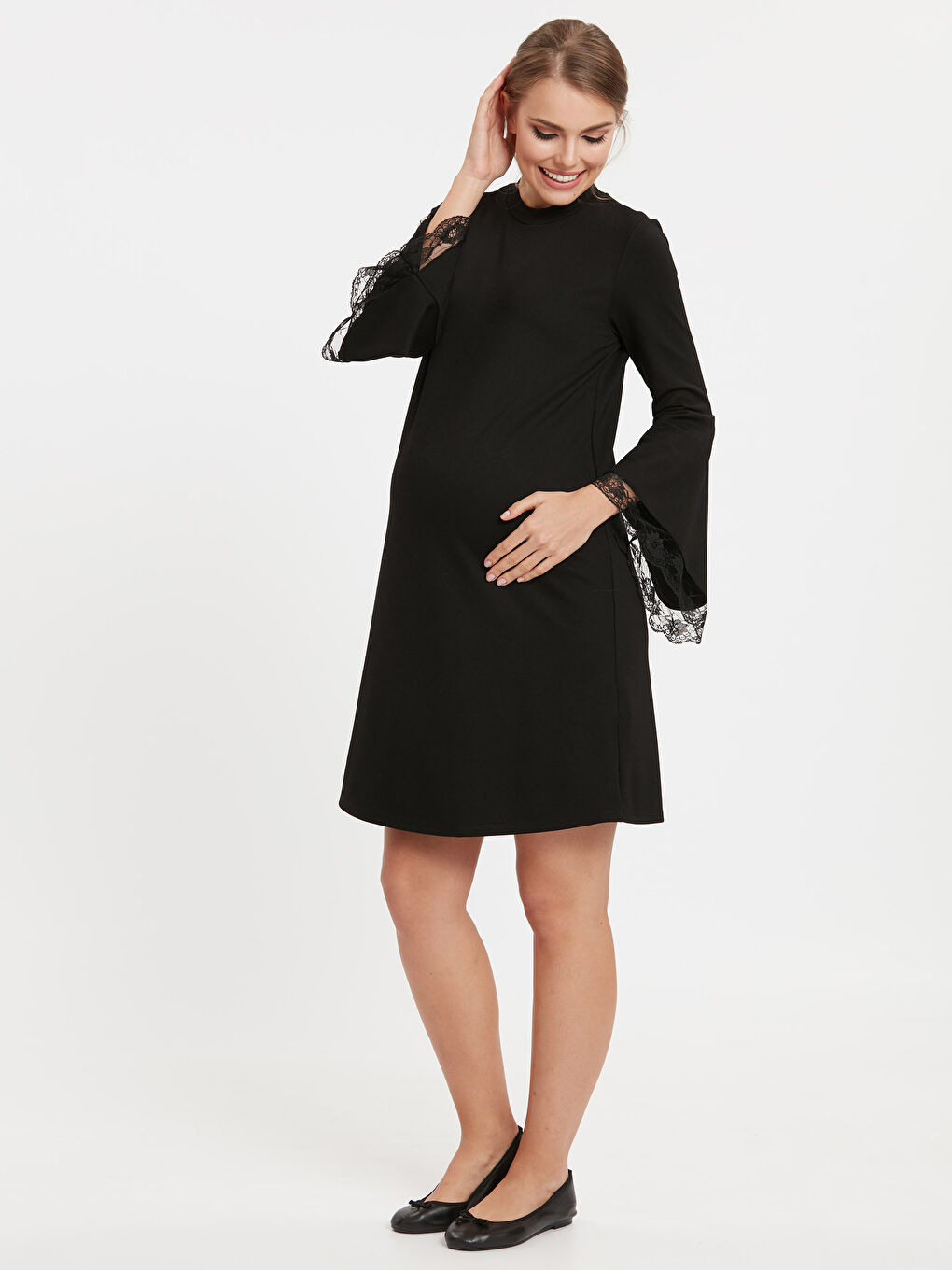 LCWAIKIKI Maternity CRNA Haljina Žena -8WH422Z8-CVL