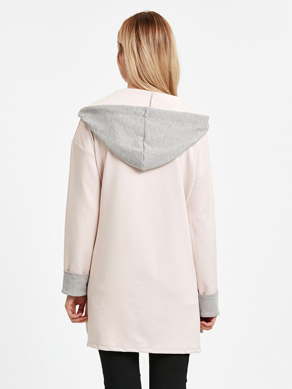 Pembe Fermuarlı Sweatshirt-1