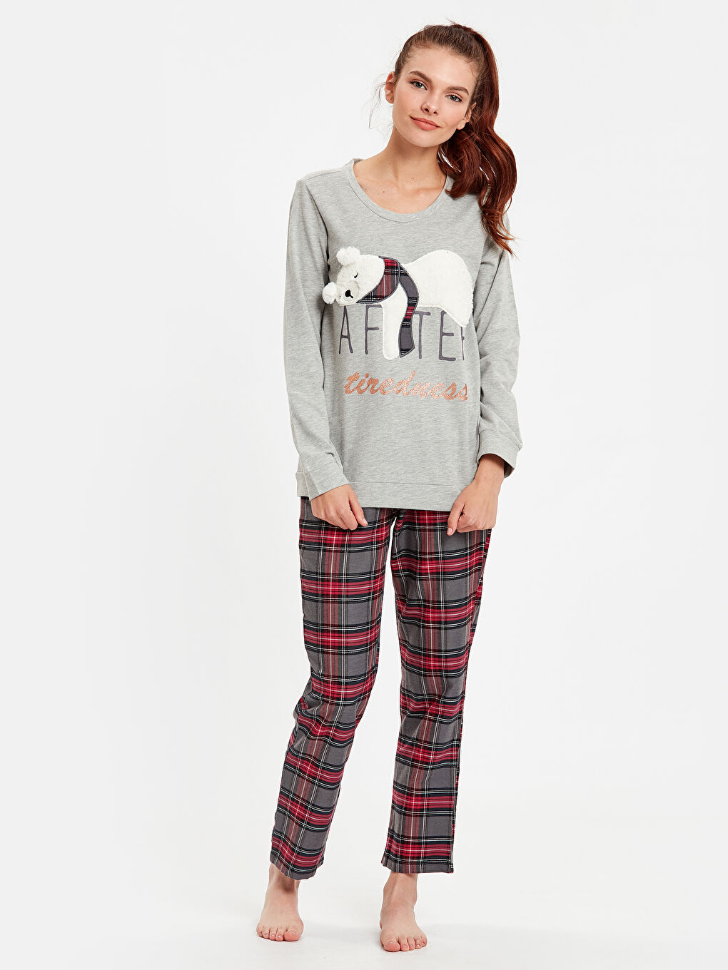 LCW DREAM Frau ROT Pyjama-Set -8WI435Z8-LPA