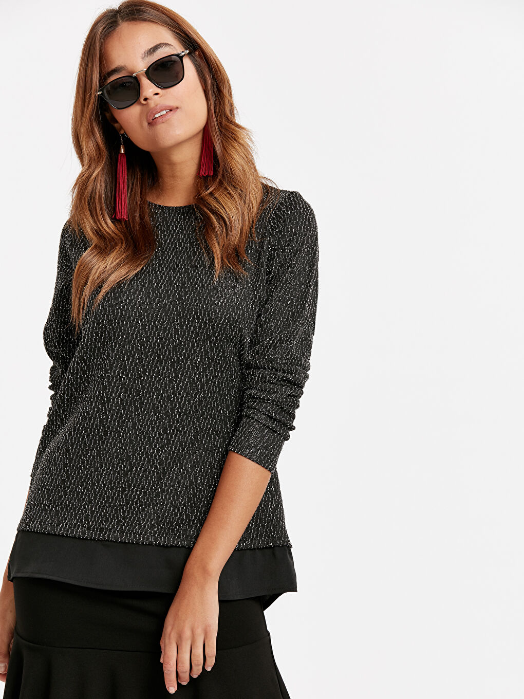 Женщины Черный Футболка