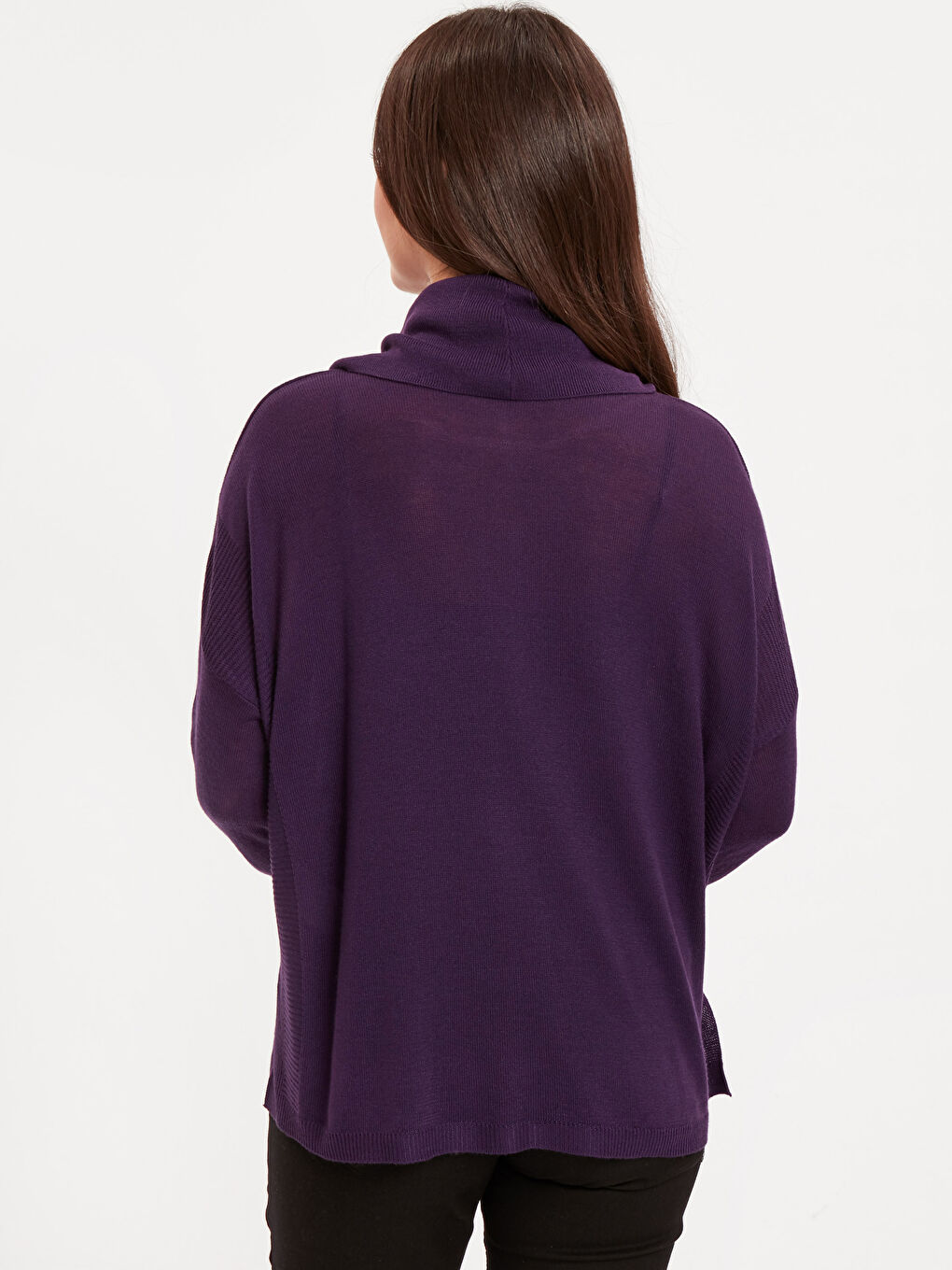 Wasserfallkragen Leichter Trikot Pullover-1