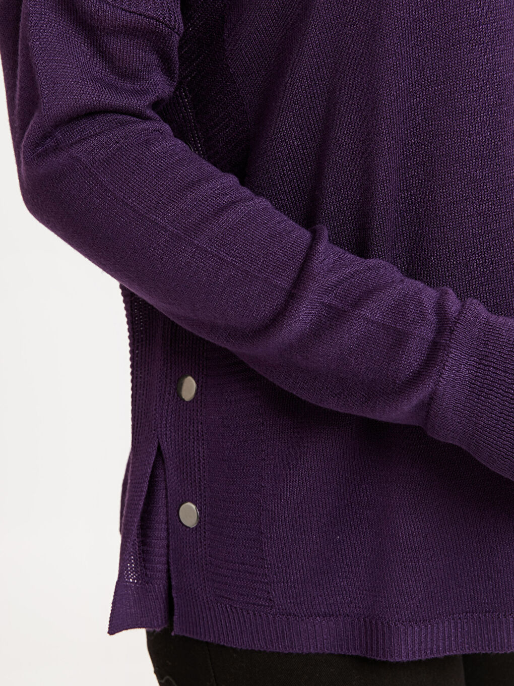 Wasserfallkragen Leichter Trikot Pullover-3