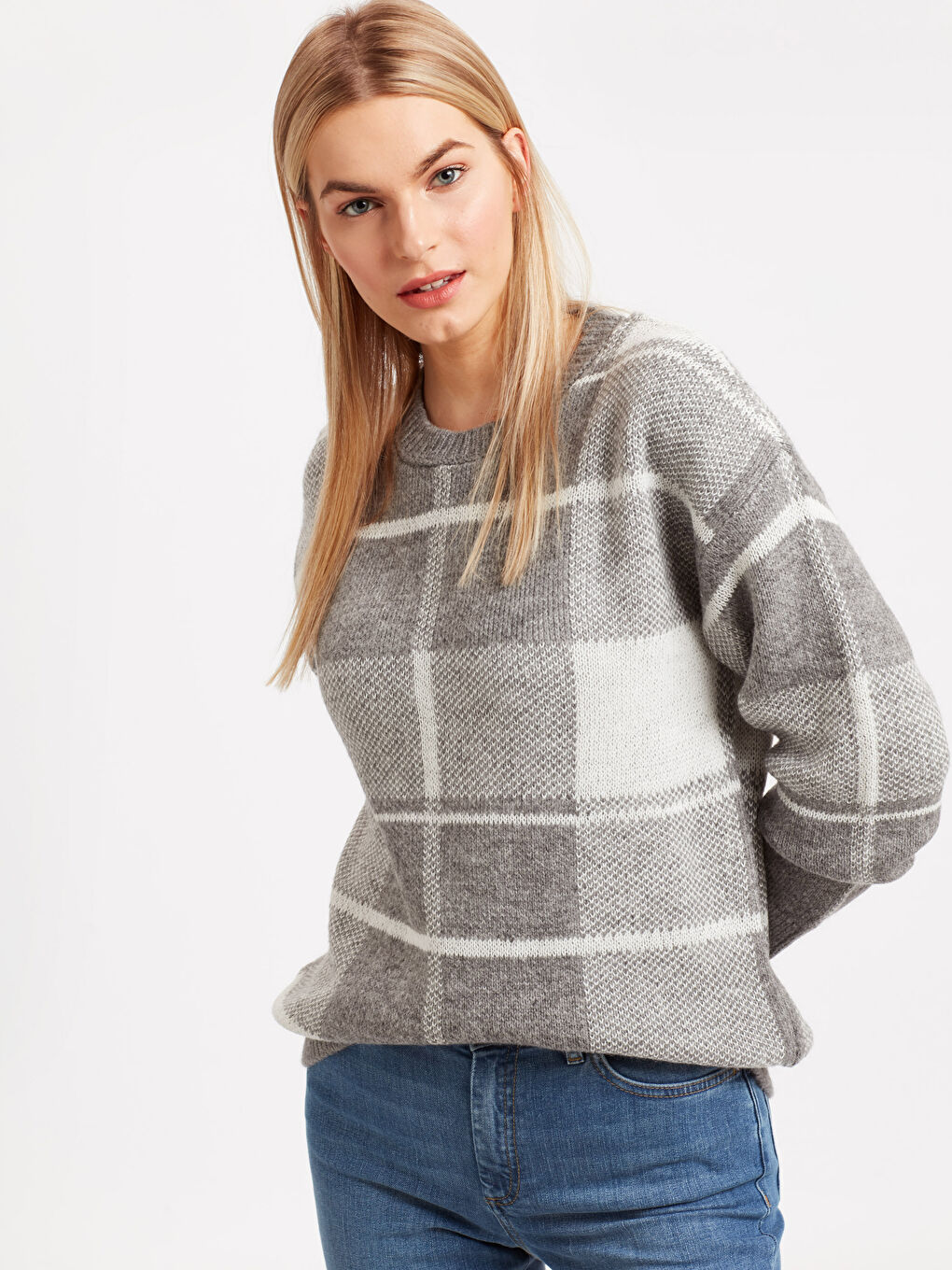 Açık Gri Melanj Kazak