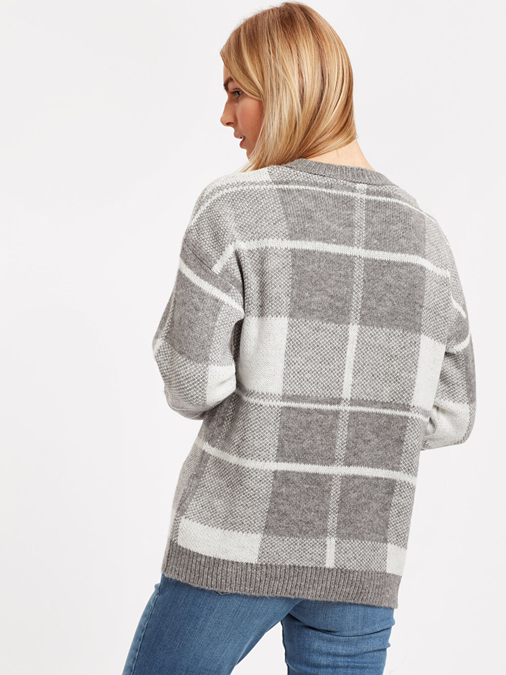 Açık Gri Melanj Kazak-1