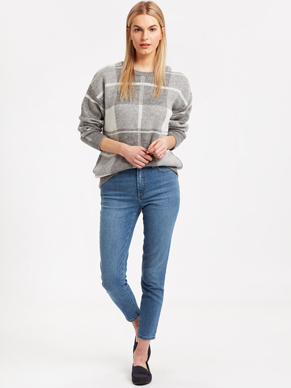 Açık Gri Melanj Kazak-2