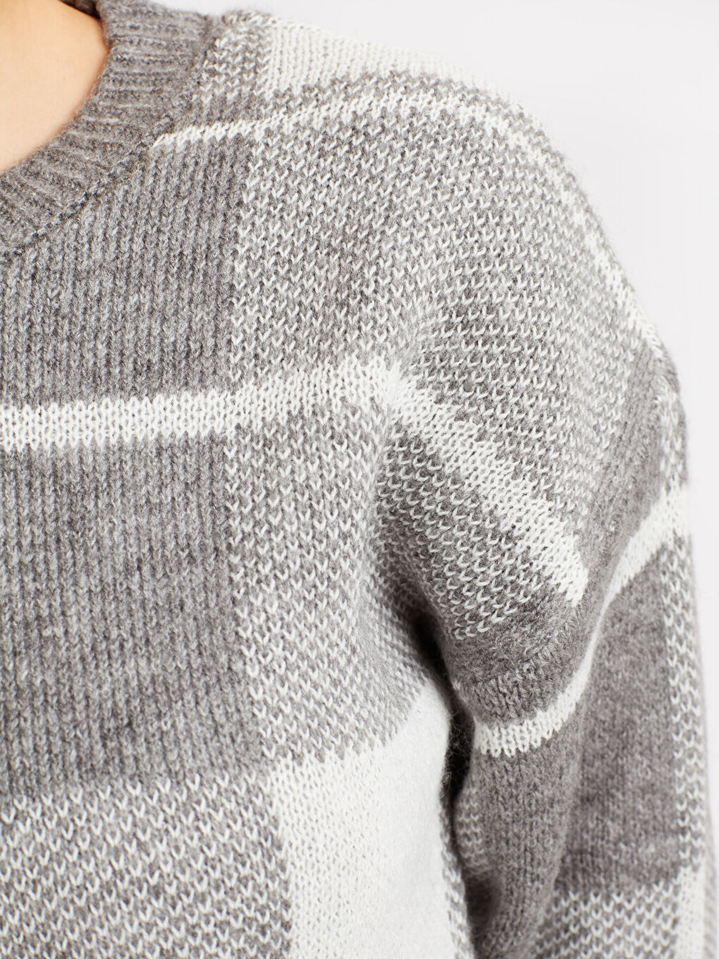 Açık Gri Melanj Kazak-3