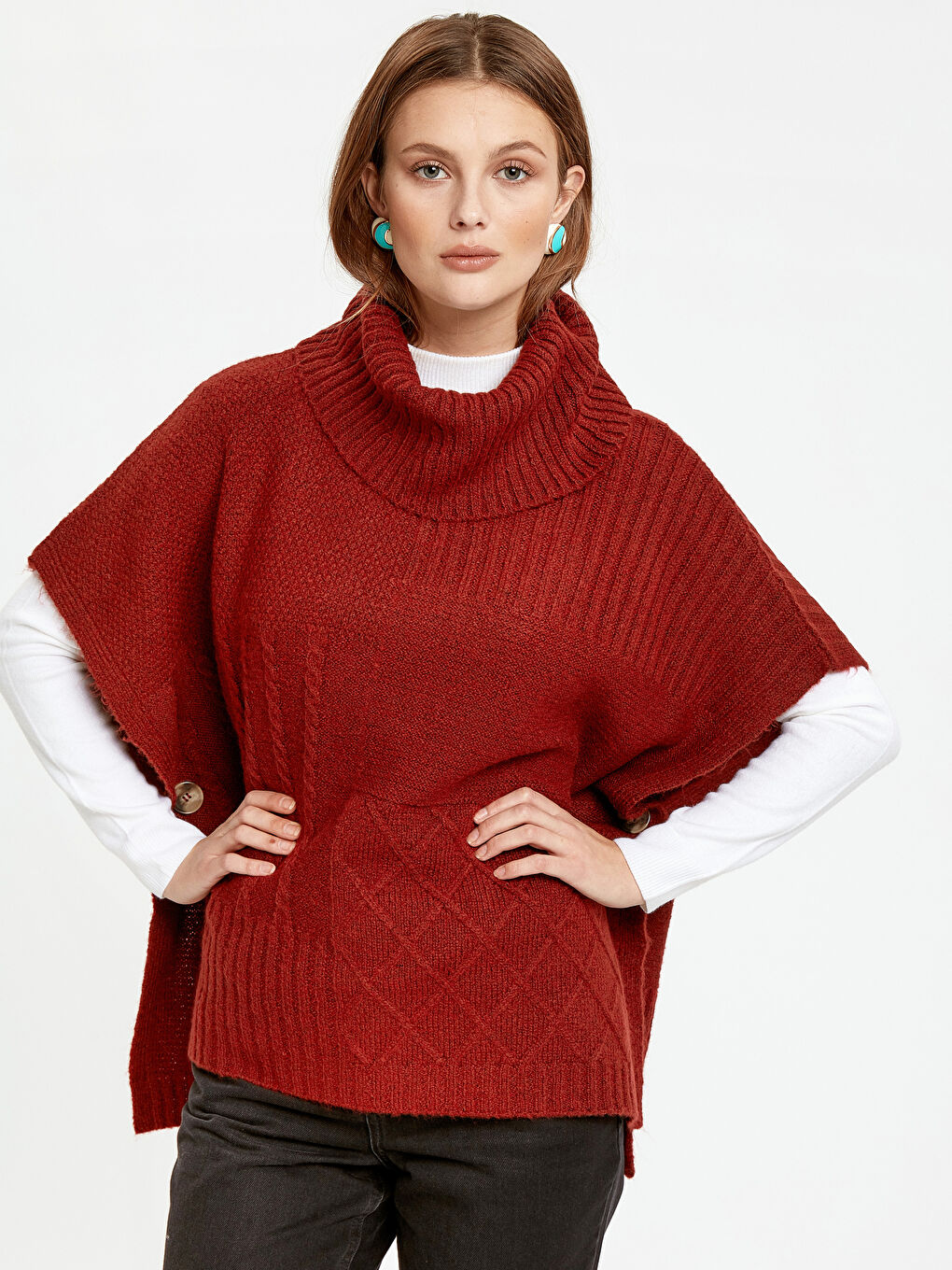 Poncho ROUGE Femme