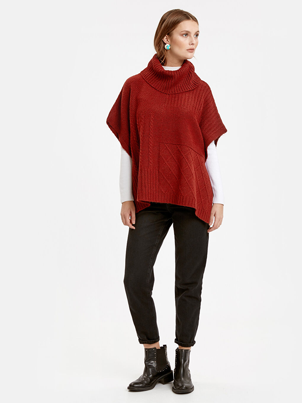 Poncho ROUGE Femme-2