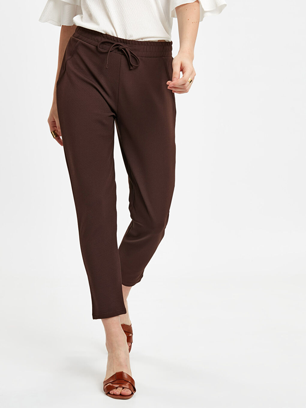Woman BROWN Trousers-1