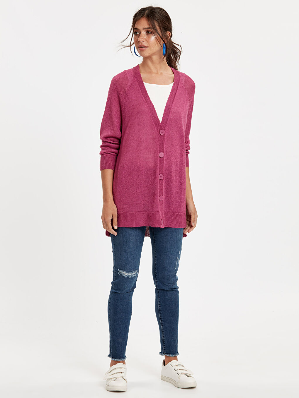 Женский кардиган с длинным рукавом-2