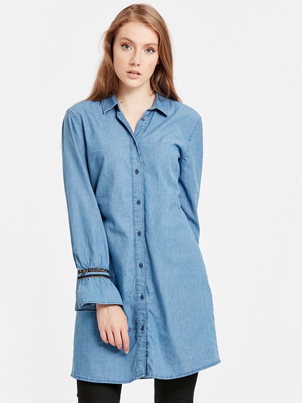 Orta İndigo Rodeo Jean Ceket