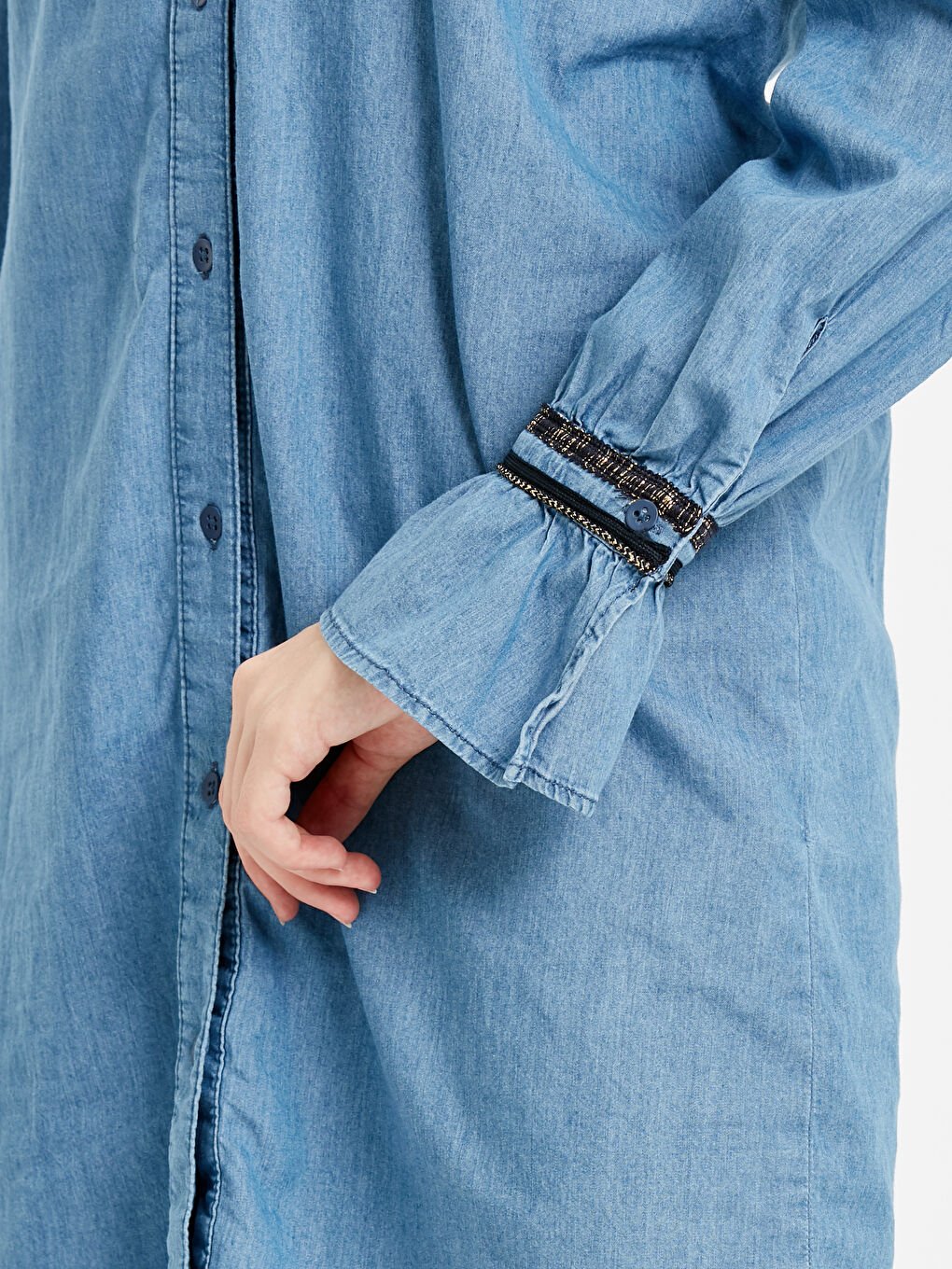 Orta İndigo Rodeo Jean Ceket-3