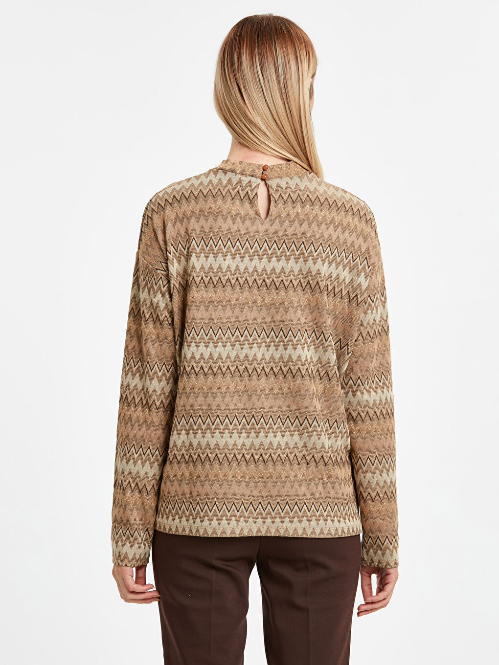 Женщины Коричневый футболка-1