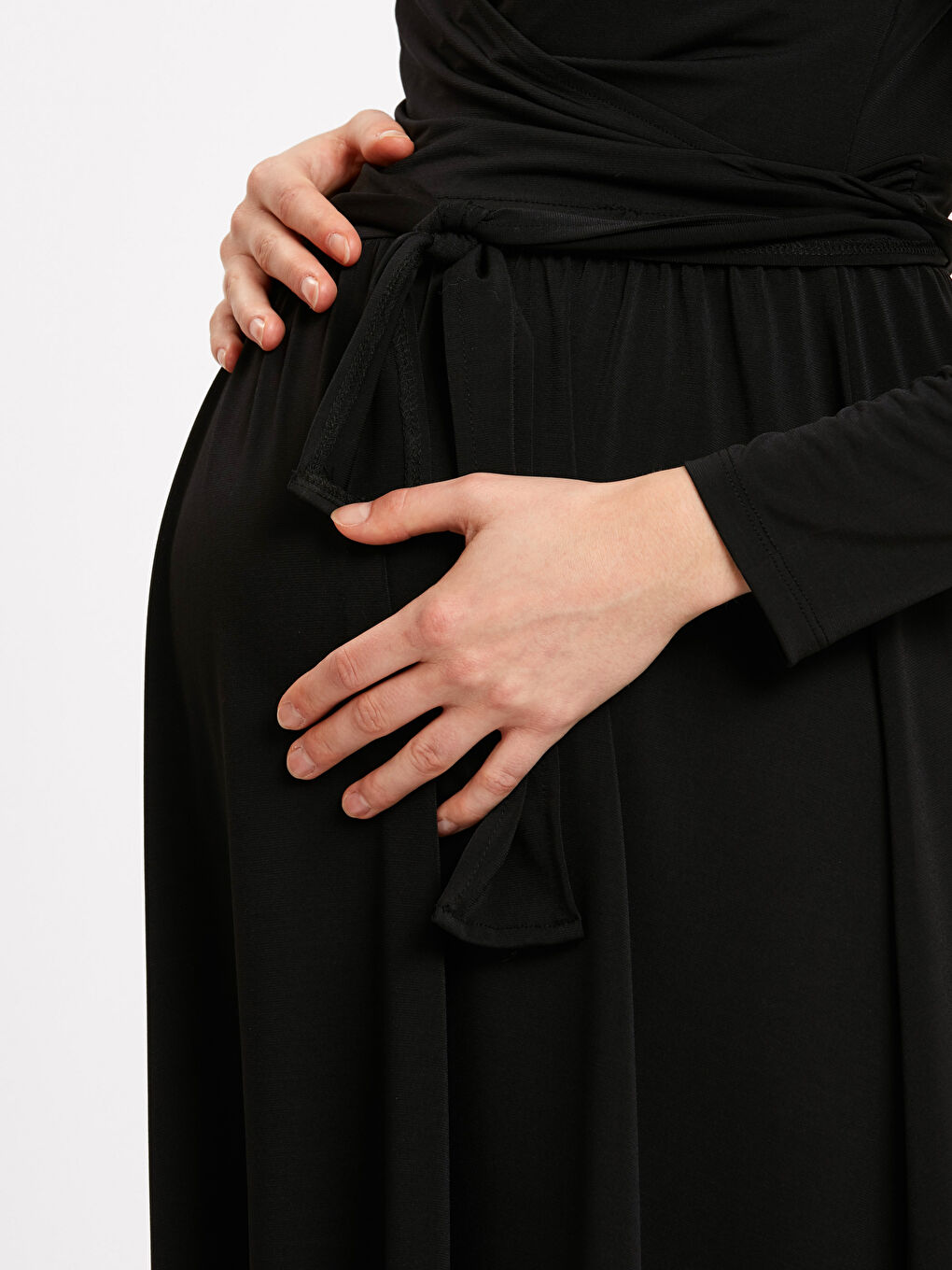 Siyah V Yaka Kadın Elbise-2