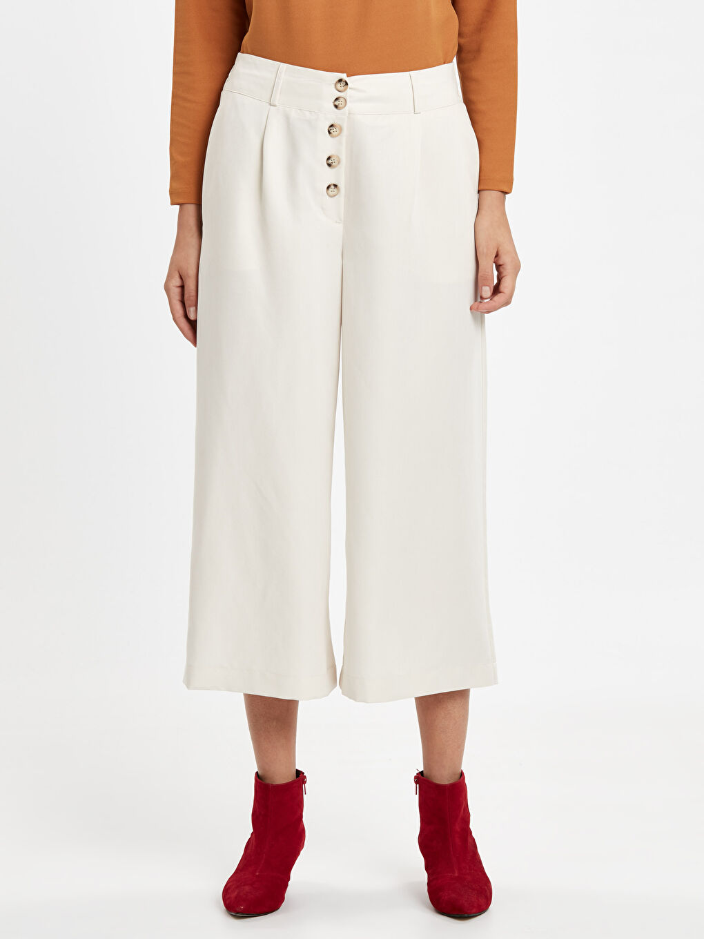 High Waisted Rayon Women Capri With Elastic Waist-1