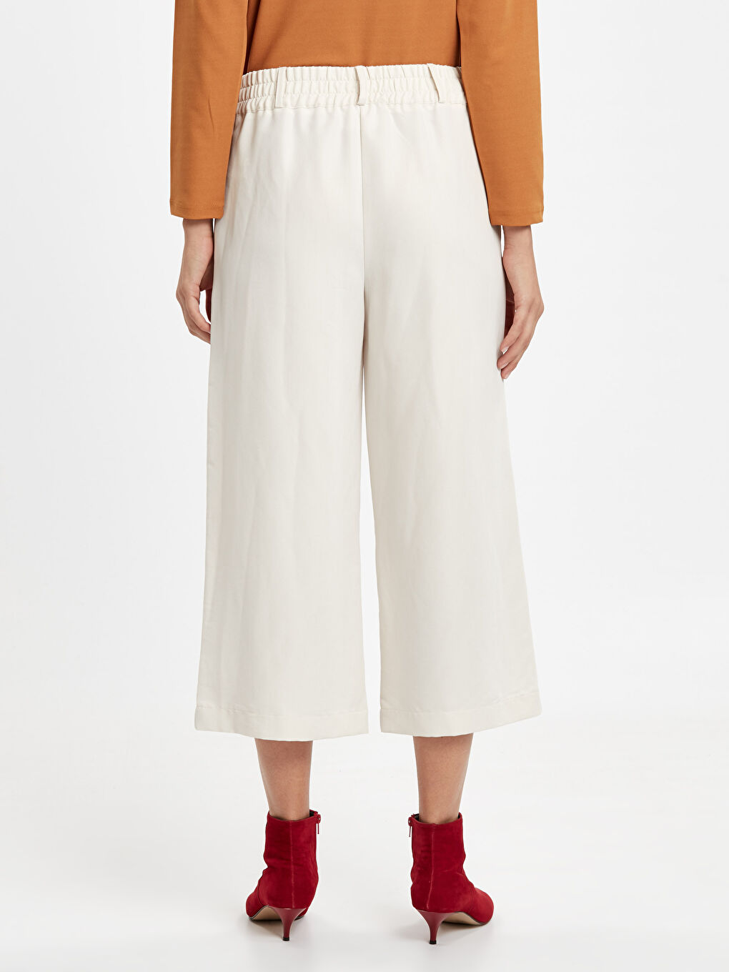 High Waisted Rayon Women Capri With Elastic Waist-2