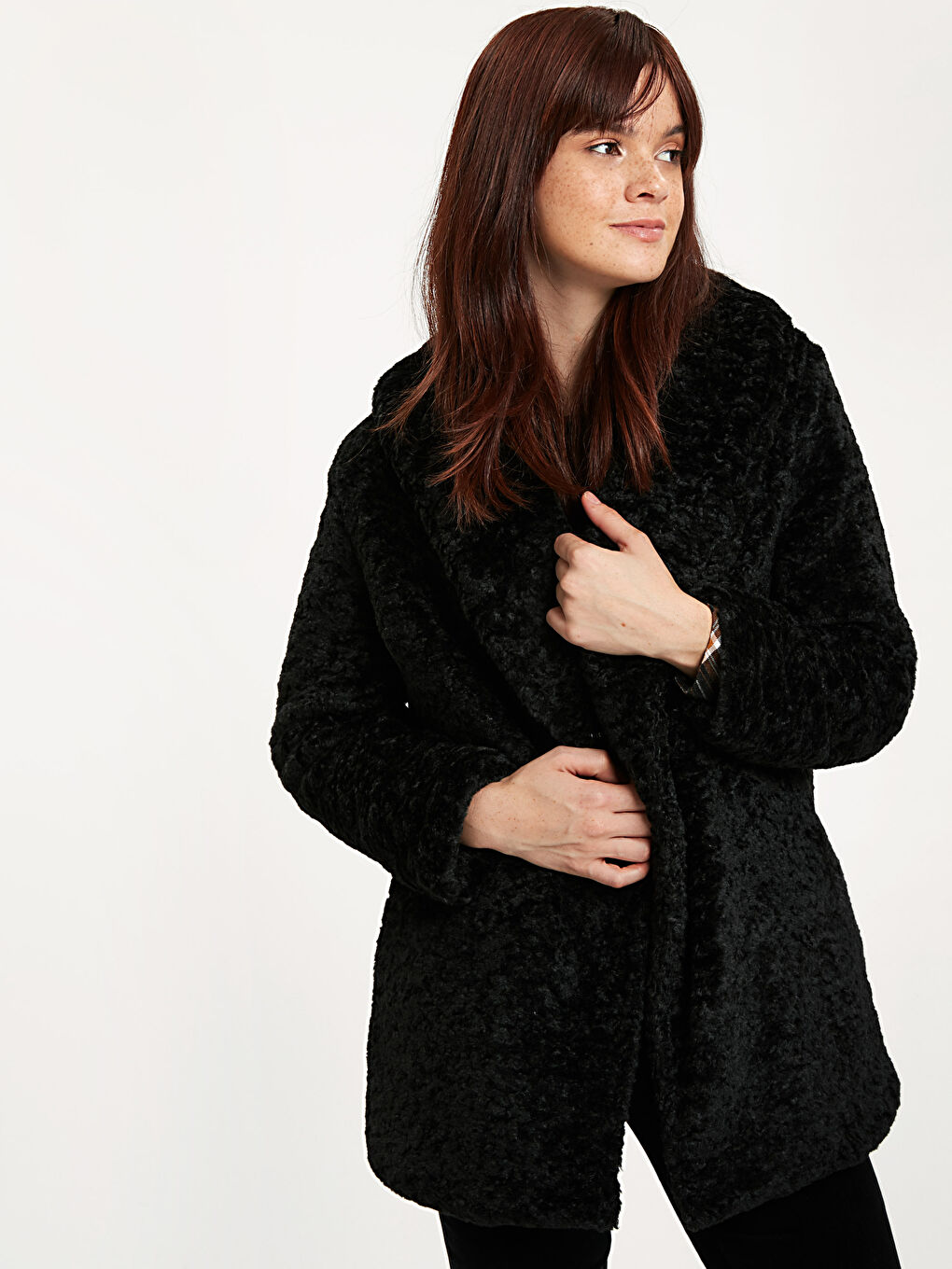 Yeni Siyah Kaşe Kaban