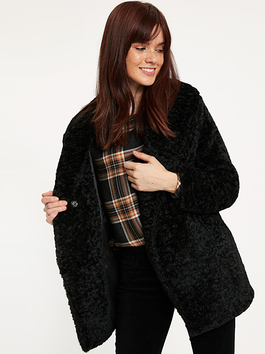 Yeni Siyah Kaşe Kaban-1