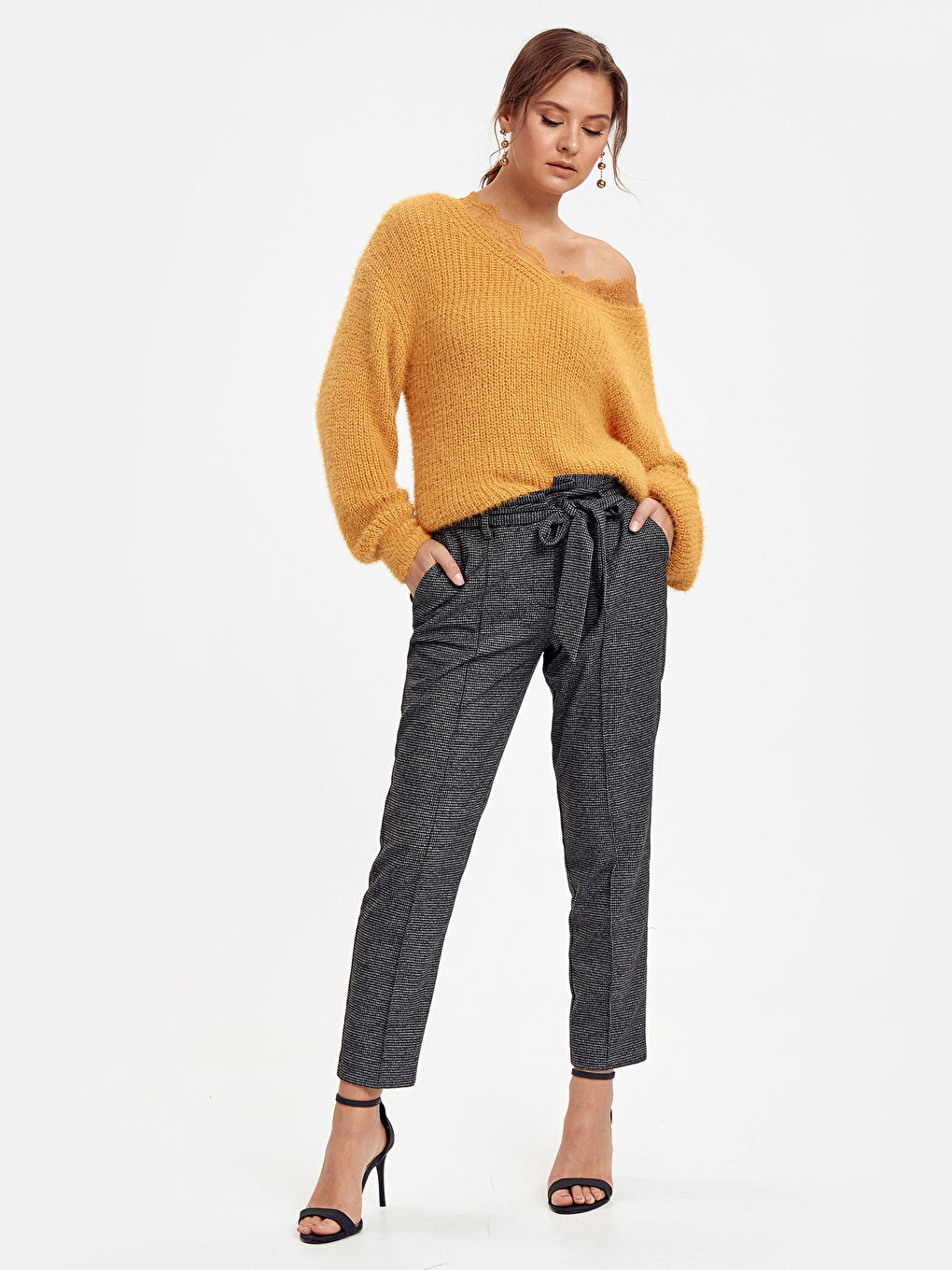 Antrasit Ekoseli Pantolon