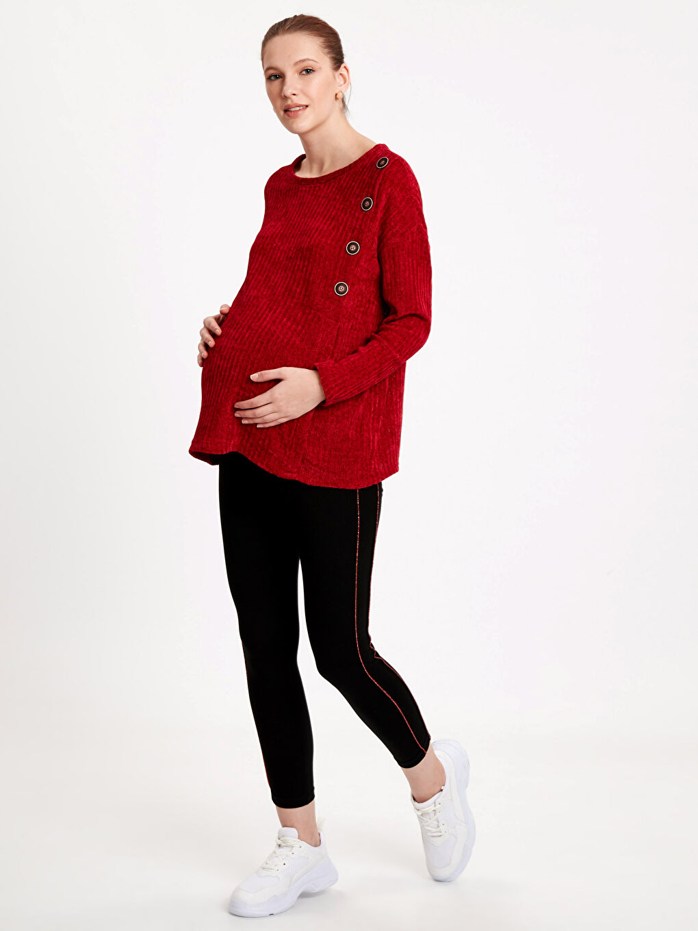 LCWAIKIKI Maternity Жена Червено Тениска -8WM076Z8-HLJ