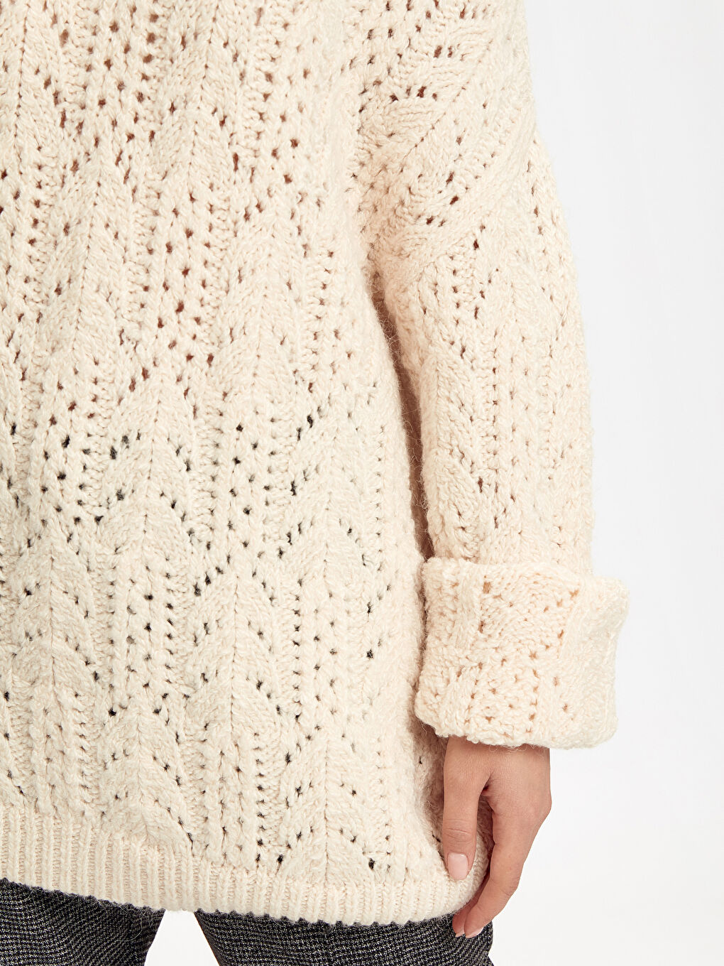 Жена Екрю Пуловер -7