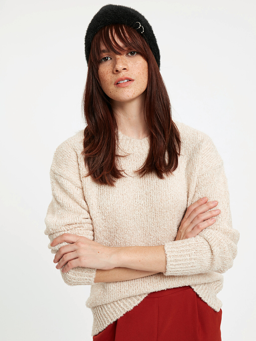 Woman Beige Sweater
