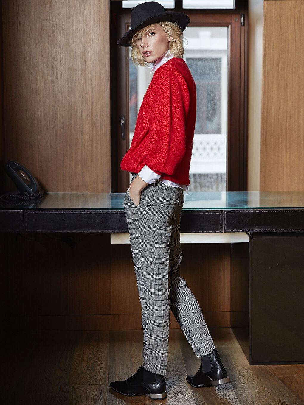 Gri Ekoseli Pantolon-1