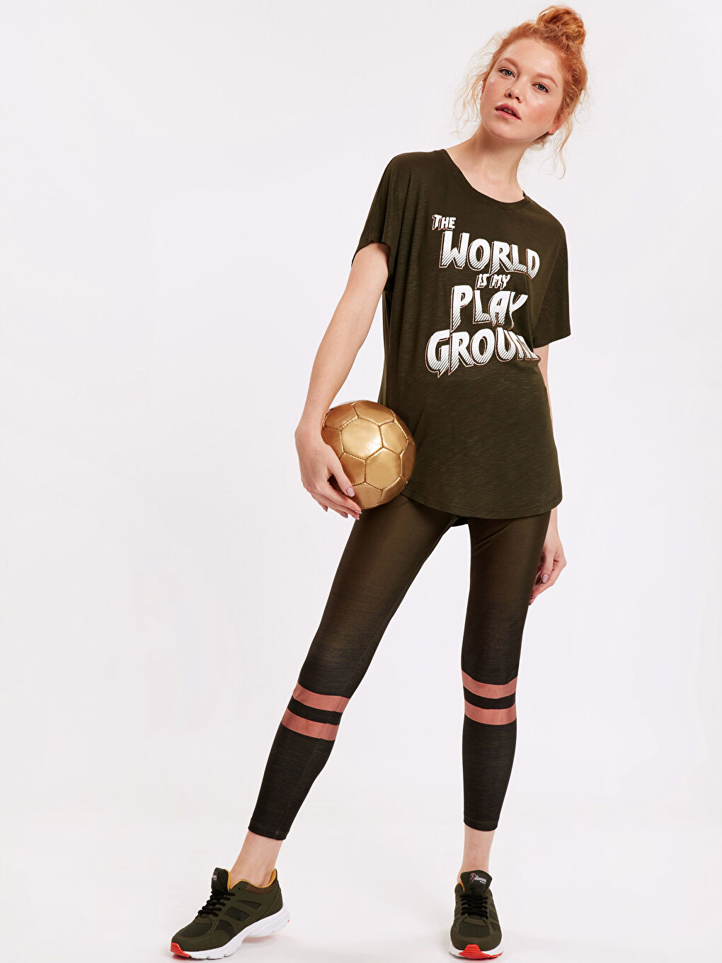 Tricou sport KAKI Femeie-2