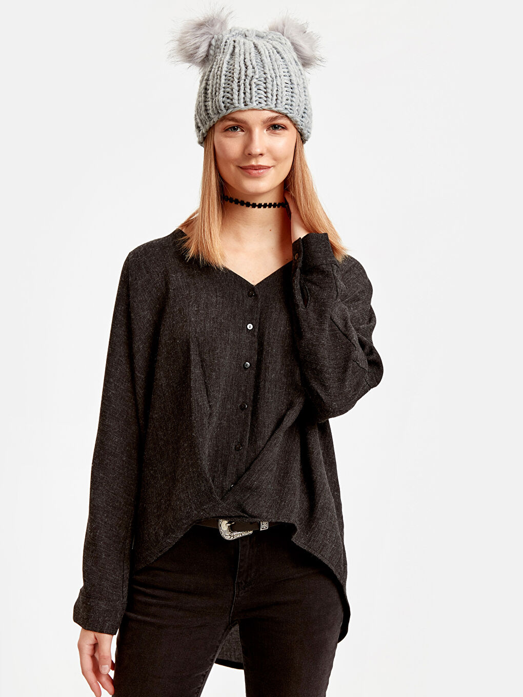 LCW Vision Woman ANTHRACITE Shirt -8WM998Z8-CTH