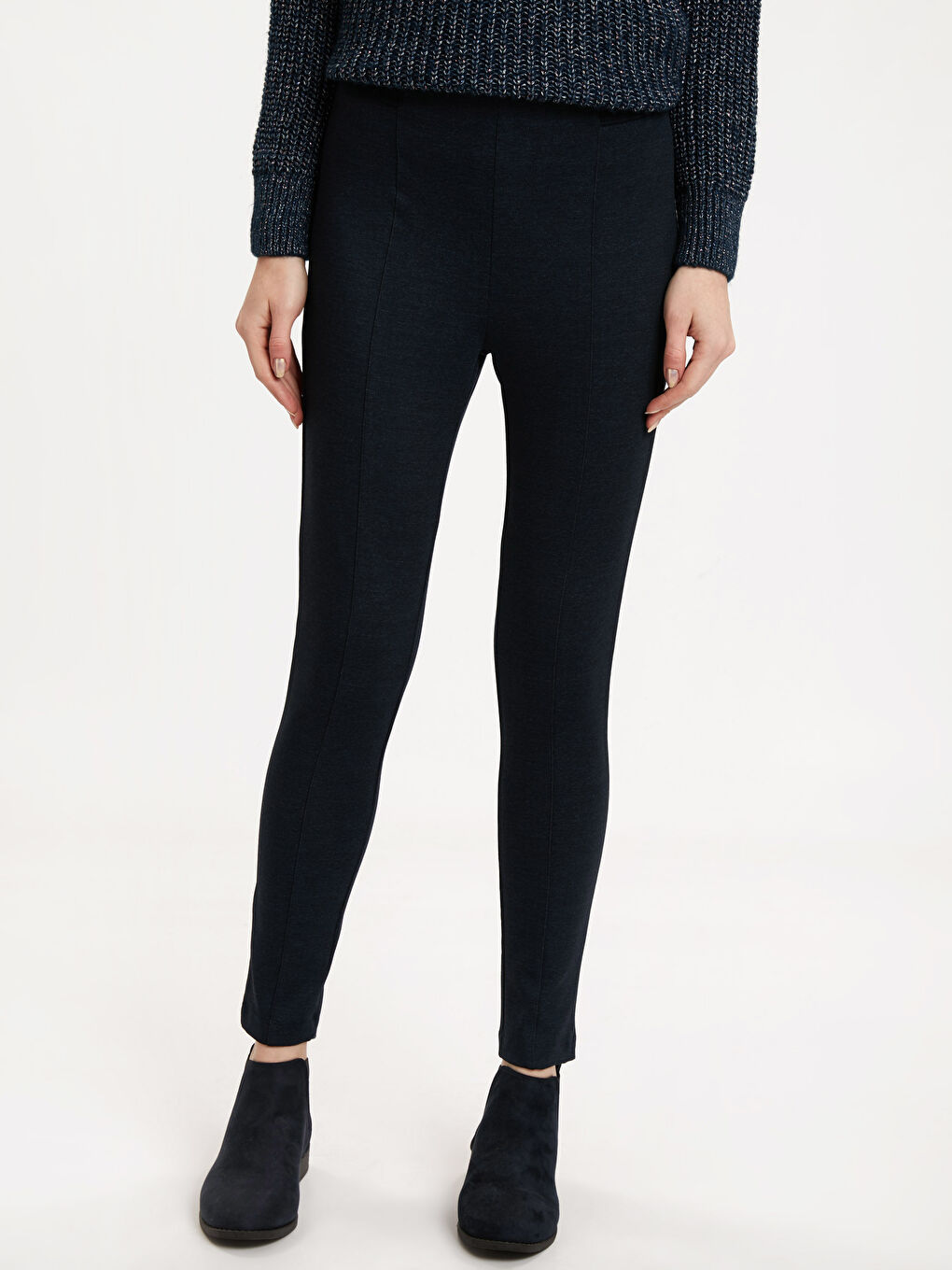 İndigo Baskılı Pantolon-1