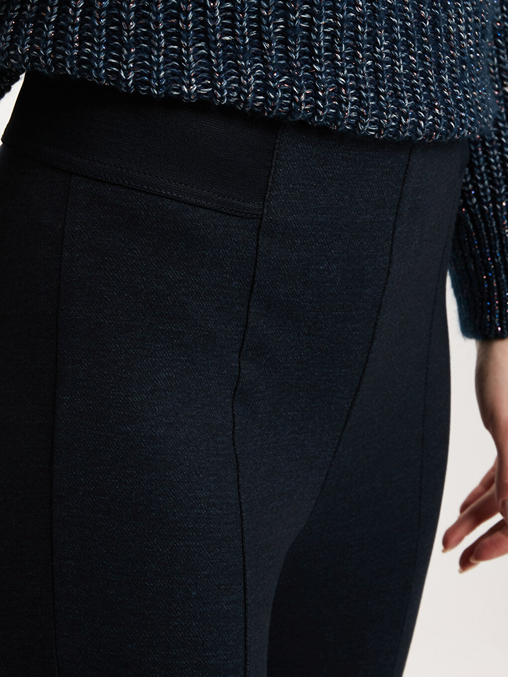 İndigo Baskılı Pantolon-3