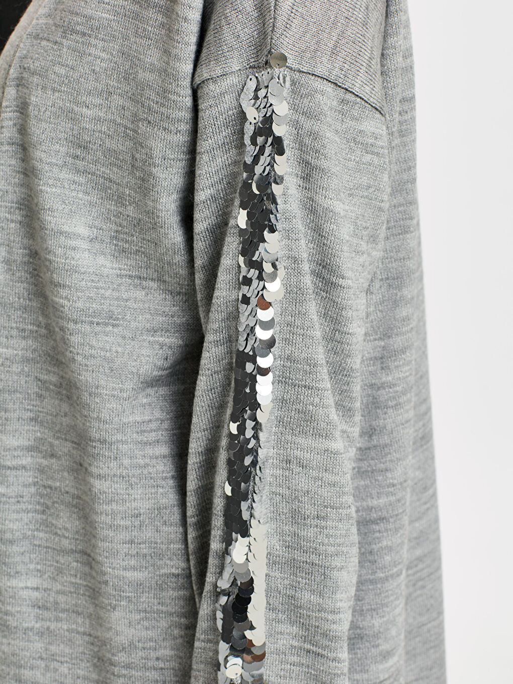 Açık Gri Melanj Hırka-3