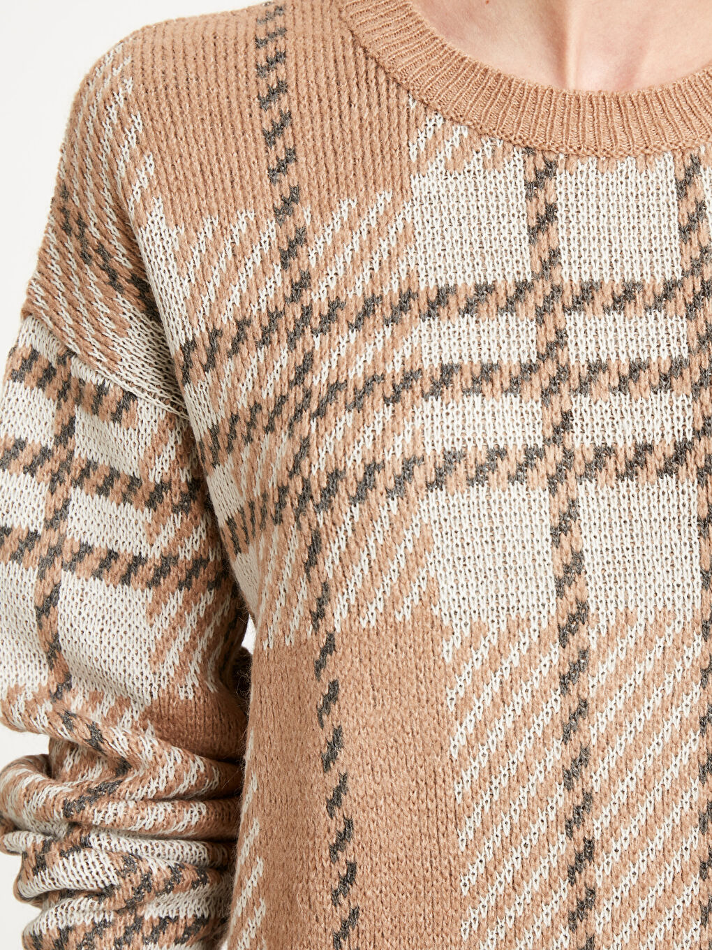 LCWAIKIKI Classic Rundhalsausschnitt Langarm Damen Strickpullover -8WN336Z8-D3C